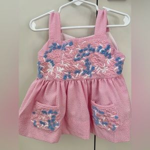 Cecil and Lou pink gingham fiesta diaper set